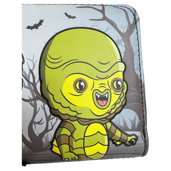 Loungefly Universal Monsters Gray and Black Zip-Around Wallet - Picture 12 of 12